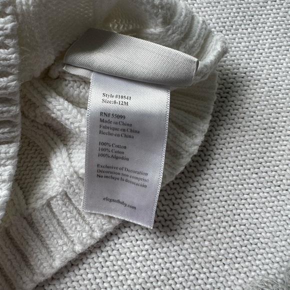 🛑 FINAL SALE Bundle of 2 Elegant Baby Winter Hat Gray White Cable Knit 0–12 M - Picture 7 of 8